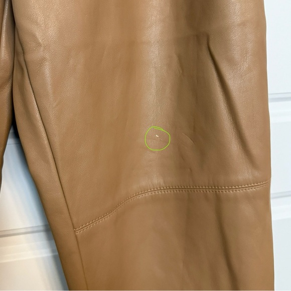 zara tan faux leather joggers - Picture 9 of 9